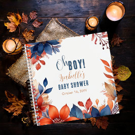 Blue Terracotta Oh Boy Fall Baby Showbook Notizblock