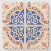 Blue Terracotta Spanish Tile Steinuntersetzer (Vorderseite)