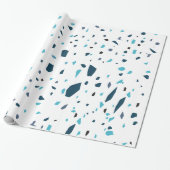 Blue Terrazzo Pieces Geschenkpapier (Ungerollt)