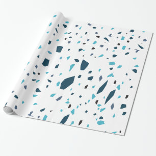 Blue Terrazzo Pieces Geschenkpapier