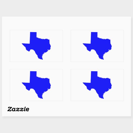 Blue Texas Shape Rechteckiger Aufkleber (Blatt)