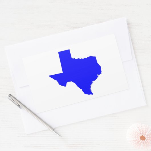 Blue Texas Shape Rechteckiger Aufkleber (Umschlag)