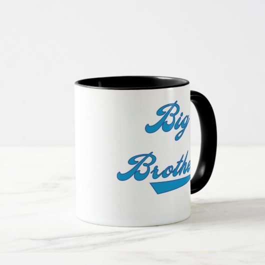 Blue Text Big Brother Tasse (VorderseiteRechts)