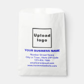 Blue Text Business-Markenbezeichnung auf Papiertüt Geschenktütchen (Vorderseite)