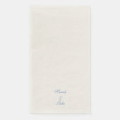 Blue Text Cream Wedding Serviette (Vorderseite)