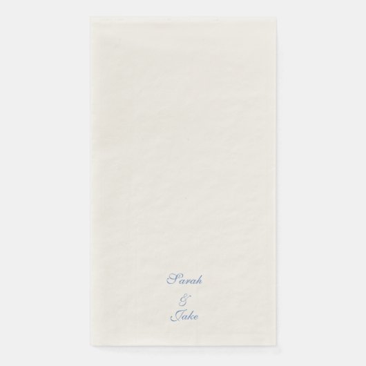 Blue Text Cream Wedding Serviette (Vorderseite)