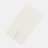 Blue Text Cream Wedding Serviette (Ecke)