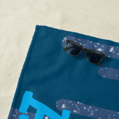 Blue Text Funkelnd Wax Personalisiert Beach Handtu Strandtuch (Beispiel)