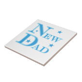 Blue Text New Dad Geschenke Fliese (Seite)