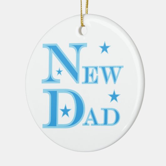 Blue Text New Dad Geschenke Keramikornament (Links)