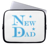 Blue Text New Dad Geschenke Laptopschutzhülle (Vorderseite)