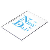 Blue Text New Dad Geschenke Notizblock (Linke Seite)