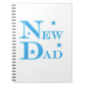 Blue Text New Dad Geschenke Notizblock (Vorderseite)