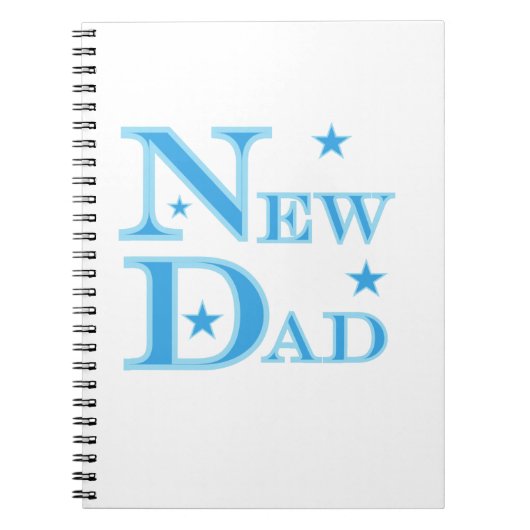 Blue Text New Dad Geschenke Notizblock (Vorderseite)