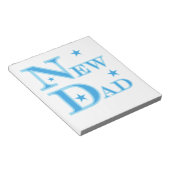 Blue Text New Dad Geschenke Notizblock (angewinkelt)