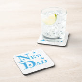 Blue Text New Dad Geschenke Untersetzer (Rechte Seite)