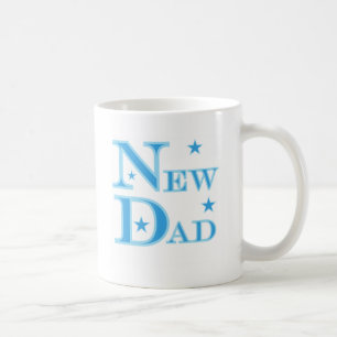 Blue Text New Dad T - Shirt und Geschenke Kaffeetasse
