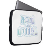 Blue Text Proud New Daddy Geschenke Laptopschutzhülle (Vorne Rechts)