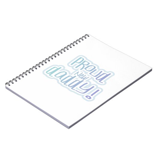 Blue Text Proud New Daddy Geschenke Notizblock (Linke Seite)
