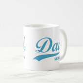 Blue Text Vater Seit [Jahr] Klassische Tasse (VorderseiteRechts)