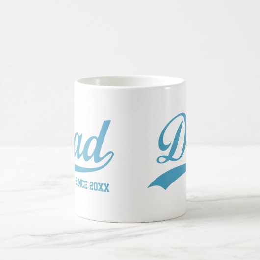 Blue Text Vater Seit [Jahr] Klassische Tasse (Mittel)