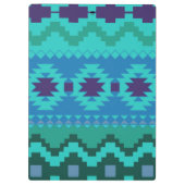 Blue Textile Design Gold Abzeichen Hintergrund Klemmbrett (Rückseite)