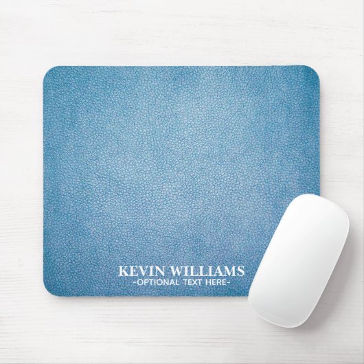Blue Texture Imitate Leather Personalisiert Mousepad (Mit Mouse)