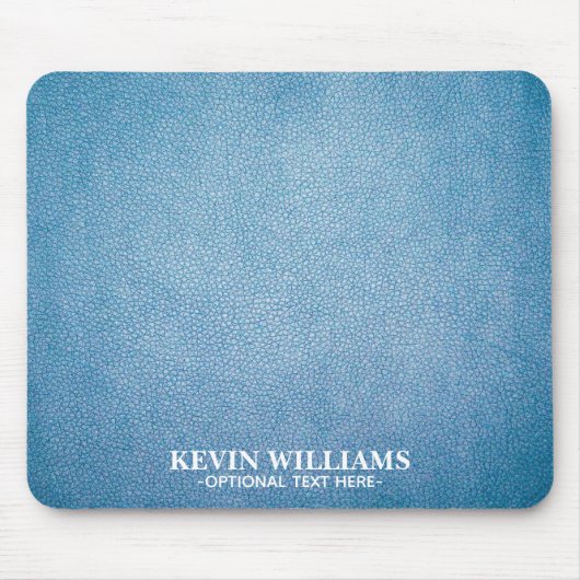 Blue Texture Imitate Leather Personalisiert Mousepad (Vorne)