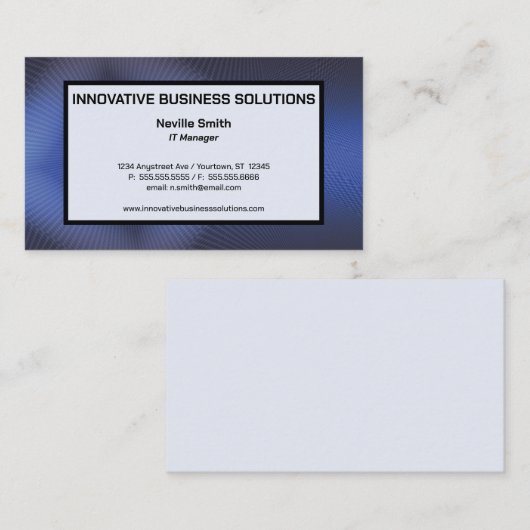 Blue Texture Technology High Tech IT Visitenkarte (Vorne/Hinten)