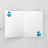 Blue Textured CrystalKatz Grußkarten Karte (Innenseite)