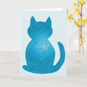 Blue Textured CrystalKatz Grußkarten Karte (Gelbe Blume)