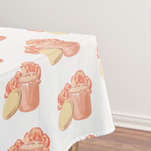 Blue Textured Hand gezeichnet Bridal Bouquet Tischdecke (Beispiel)