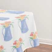 Blue Textured Hand gezeichnet Bridal Bouquet Tischdecke (Beispiel)