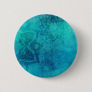 Blue Textured Lotus Button