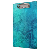 Blue Textured Lotus Klemmbrett (Links)