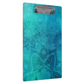 Blue Textured Lotus Klemmbrett (Rechts)