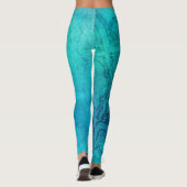 Blue Textured Lotus Leggings (Rückseite)