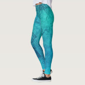 Blue Textured Lotus Leggings (Links)