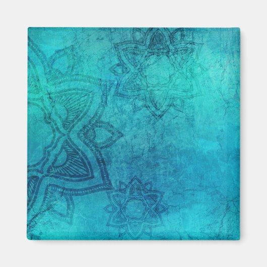 Blue Textured Lotus Magnet (Vorne)