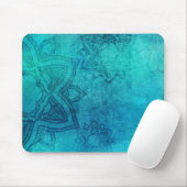 Blue Textured Lotus Mousepad (Mit Mouse)