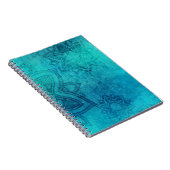 Blue Textured Lotus Notizblock (Rechte Seite)