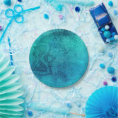Blue Textured Lotus Pappteller (Party)