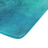 Blue Textured Lotus Schneidebrett (Ecke)
