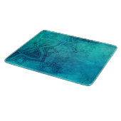 Blue Textured Lotus Schneidebrett (Ecke)