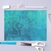 Blue Textured Lotus Seidenpapier (Handwerk)