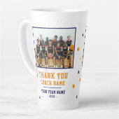 Blue Thank you Coach Team Name and Team Photo Milchtasse (Linke Ecke)