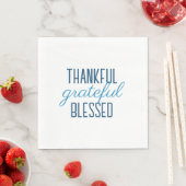 Blue Thankful Grateful Blessed Serviette (Beispiel)