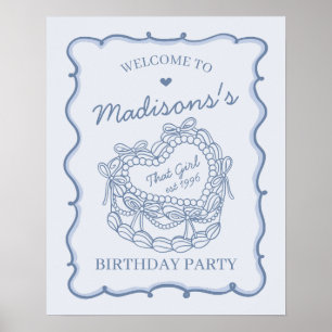 Blue That Gir Heart Coquette Cake Geburtstag Willk Poster