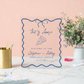 Blue That's Amore Pizza Probe Dinner Acrylschild (Hochzeit)