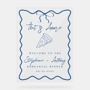Blue That's Amore Pizza Probe Dinner Acrylschild